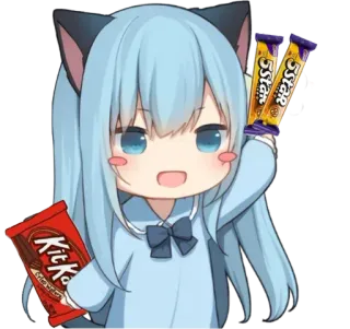 🤔 9579f6f1 Anime, Kawaii, Dễ thương, Hoạt hình, Đồ ăn, Kẹo, Đồ ăn nhẹ, Sô cô la, Kit Kat, 5 sao telegram sticker