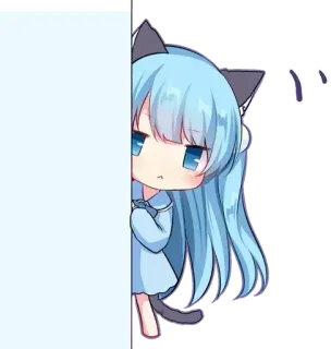 👀 984e5383 Anime, Manga, Hoạt hình, Cô gái, Tai mèo, Dễ thương, Chibi telegram sticker