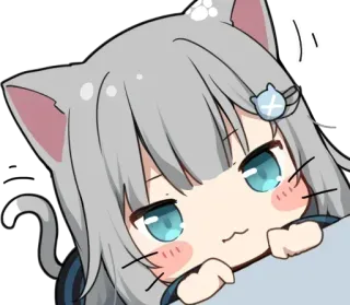 😏 c3f31bb9 cô gái mèo, anime, nhãn dán, dễ thương, kawaii, manga, tai mèo telegram sticker