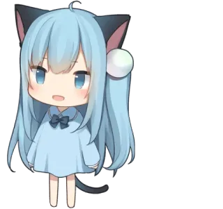 🐱 eadcecd9 Anime, Nữ mèo, Dễ thương, Kawaii, Chibi telegram sticker