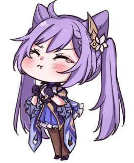 😢 16bb99a9 Keqing Genshin Impact 애니메이션, 치비, 각청, 원신, 비디오 게임 telegram sticker