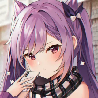 ☺️ 2015b5ba Keqing Genshin Impact 애니메이션, 소녀, 각청, 원신, 보라색 머리, 폰 telegram sticker