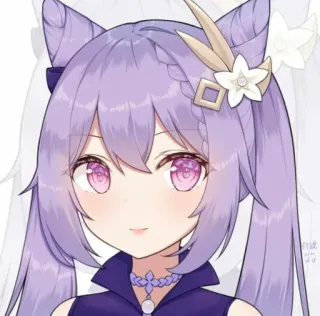 ☺️ 5777ae3c Keqing Genshin Impact 애니메이션, 비디오 게임, 보라색 머리, 원신, 각청 telegram sticker