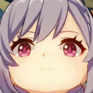 😕 64b6d847 Keqing Genshin Impact 애니메이션, 원신, 각청, 비디오 게임, 보라색 머리, 귀여운, 캐릭터 telegram sticker