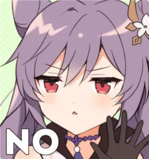 ⚡️ ac03cc40 Keqing Genshin Impact NO 애니메이션, 게임, 원신, 각청, 아니요, 스티커 telegram sticker