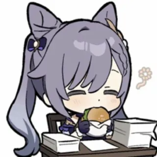 🍔 b10f5f67 Keqing Genshin Impact 애니메이션, 비디오 게임, 캐릭터, 원신, 각청, 음식, 귀여운 telegram sticker