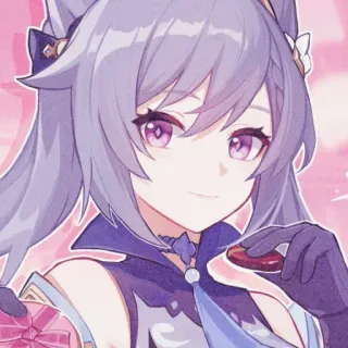 🙂 d6d6b59a Keqing Genshin Impact 각청, 원신, 애니메이션, 비디오 게임, 보라색 머리, 귀여운 telegram sticker