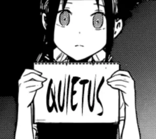 ☠️ 34f36a8f QUIETUS アニメ, マンガ, ジョーク, サイン, 静寂 whatsapp sticker
