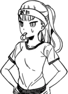 👿 75ba75ab おに アニメ, マンガ, 女の子, 汗, ヘッドバンド, 漫画 whatsapp sticker