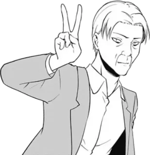 ✌️ d74511a3 ピースマーク, 男性, スーツ, 挨拶, ハンドサイン whatsapp sticker