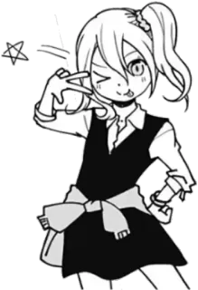 ✌️ edcbd54b アニメ, 女の子, 漫画, カートゥーン, かわいい, ピースサイン whatsapp sticker