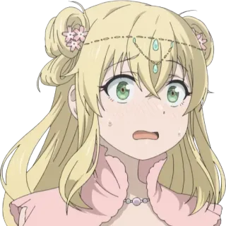 😳 23aa9a93 Anime, Gadis, Pirang, Takut, Khawatir, Kartun whatsapp sticker