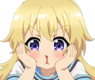 😱 26c4dc1a anime, gadis, imut, pirang, kawaii whatsapp sticker