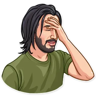 🤦‍♂️ 7b34b0a6 เอามือกุมหน้า, ผิดหวัง, หงุดหงิด, การ์ตูน, ผู้ชาย telegram sticker