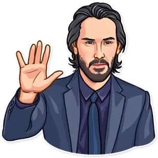 👋 7fc6c2dd Keanu Reeves Keanu Reeves, actor, celebrity, wave, greeting telegram sticker