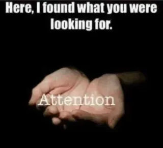 😏 b9d474b5 Here, I found what you were looking for. Attention atención, humor, petición, manos, saludo telegram sticker