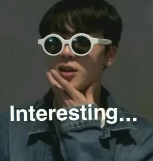 😏 ff1c465b Interesting... Meme, Interesante, Gafas de sol, Persona, Expresión, Reacción telegram sticker