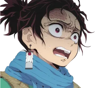 😨 8e50aa4e Tanjiro Kamado Demon Slayer Anime, Demon Slayer, Tanjiro, Asustado, Preocupado, Manga telegram sticker