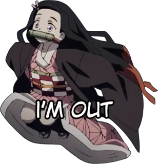 🏃‍♀️ ef0f7bba Nezuko Kamado Demon Slayer I'M OUT Anime, Nezuko, Demon Slayer, Manga, Me piro telegram sticker