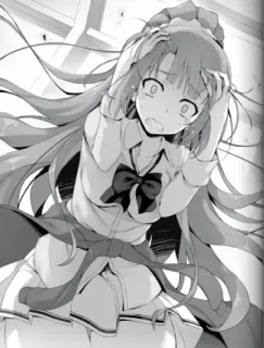 🤔 0337a7aa Anime, Mädchen, frustriert, besorgt, Charakter, Cartoon, Illustration telegram sticker