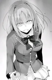 🤔 152aa4e6 Anime, wütend, Mädchen, Schuluniform, verärgert, emotional telegram sticker