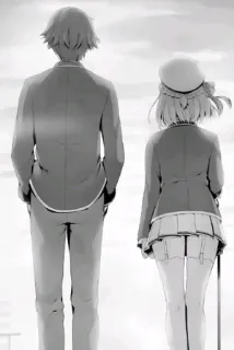 🤔 5def0861 Anime, Manga, Paar, Stehend, Uniform, Cartoon telegram sticker