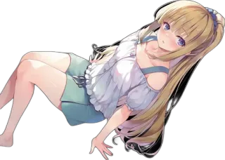 ❤️ 76d6551e Anime, blonde Haare, Mädchen, Cartoon, Illustration telegram sticker