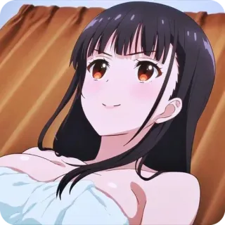 ⭐️ 0eda9eef anime, menina, toalha, fofa, personagem telegram sticker