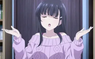 🍬 61ab31a2 Anime, Garota, Dando de ombros, Expressão, Confusão telegram sticker