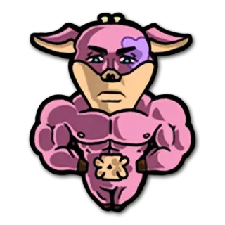 💪 d7e2d4e3 kreskówka, mięsień, świnia, zwierzę, silny, postać whatsapp sticker