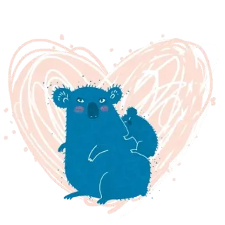 😜 aa0cdca7 koala, zwierzęta, matka, dziecko, miłość, serce, australia, słodkie telegram sticker