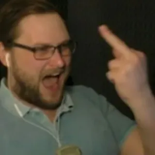 🖕 28e13761 środkowy palec, obraźliwe, gest, mężczyzna, osoba, obelga telegram sticker