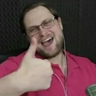 👀 29085129 mężczyzna, okulary, kciuk w górę, pozytywny, akceptacja, szczęśliwy telegram sticker