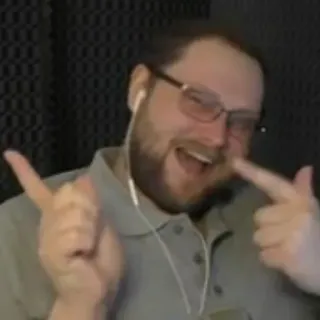 🥴 441bf9c3 mężczyzna, okulary, wskazujący, osoba telegram sticker