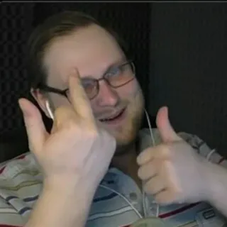 🖕 4734a484 mężczyzna, okulary, gest, obraźliwy gest telegram sticker