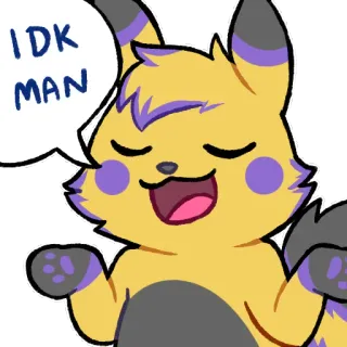 🤷‍♂ 1987a180 IDK MAN sei lá, cara, incerto, dar de ombros, desenho animado, expressão, balão de fala whatsapp sticker