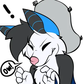 💥 2be3ccda OW! Furry, Desenho animado, Animal, Exclamação, Ai, Dor whatsapp sticker