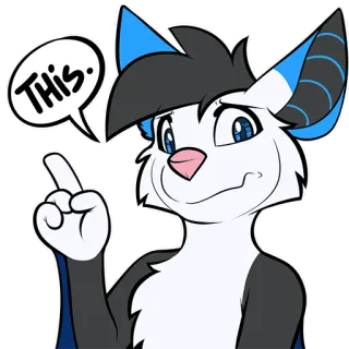 👆 3103f30d THIS. morcego, desenho animado, fofo, animal, peludo whatsapp sticker