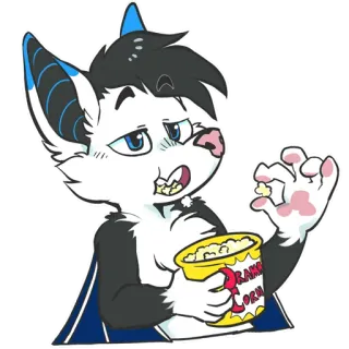 🙊 3cd3c6c1 RAMBO CORN Furry, Antropomórfico, Animal, Pipoca, Snack, Desenho animado whatsapp sticker