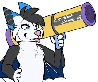 🔝 46d2d995 SNUGGLE MACHINE mk II furry, antro, desenho animado, máquina, aconchego, animal whatsapp sticker