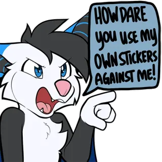 🤬 9ac36c2f HOW DARE you USE MY OWN STICKERS AGAINST ME! Furry, Morcego, Adesivos, Irritado, Desenho animado, Apontando whatsapp sticker