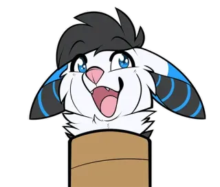 😁 cad8bced Furry, Desenho animado, Animal, Fofo, Cabeça, Coelho, Fursona whatsapp sticker