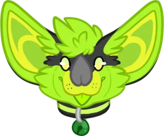 😛 0b8f2000 Фурри, Животное, Зеленый, Антропоморфный, Мультфильм telegram sticker