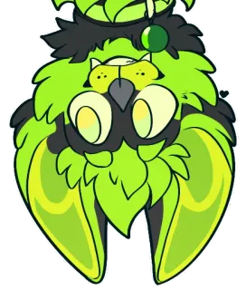 👀 0eb0364c сова, милый, зеленый, наклейка, мультфильм, животное telegram sticker