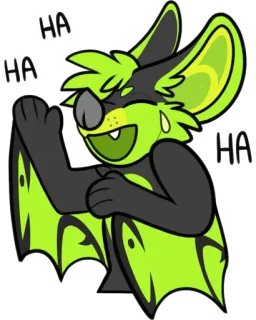 🤣 38ff81ef HA летучая мышь, смех, мультфильм, животное, пушистый, неон telegram sticker