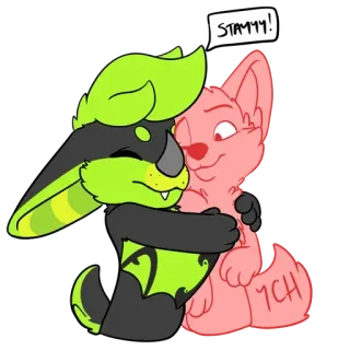 🤗 3aa5f48e STAYYY! Фурри, Объятия, Мультфильм, Животные, Милый telegram sticker