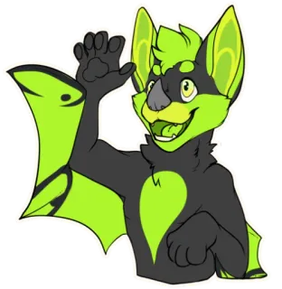 👋 45274e39 Фурри, Летучая мышь, Персонаж, Животное, Рисунок, Иллюстрация telegram sticker