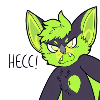 🤬 47f2eddd HECC! летучая мышь, мультфильм, животное, злой, милый, стикер telegram sticker