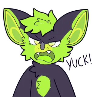 🤮 6b35e0c5 YUCK! Мультфильм, Монстр, Существо, Милый, Летучая мышь, Фу, Злой telegram sticker