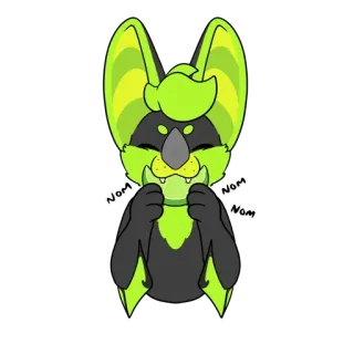 🤤 6f750027 NOM NOM NOM летучая мышь, милый, животное, мультик, пушистый, закуска, еда telegram sticker